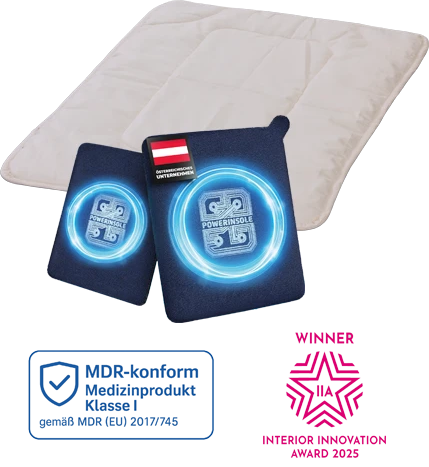 Die Powerinsole Elemente sind direkt in die Auflage vernäht.